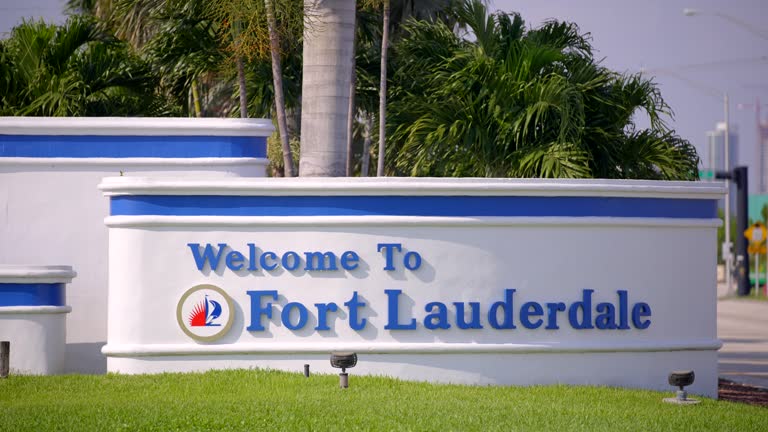Welcome to Fort Lauderdale sign with city logo